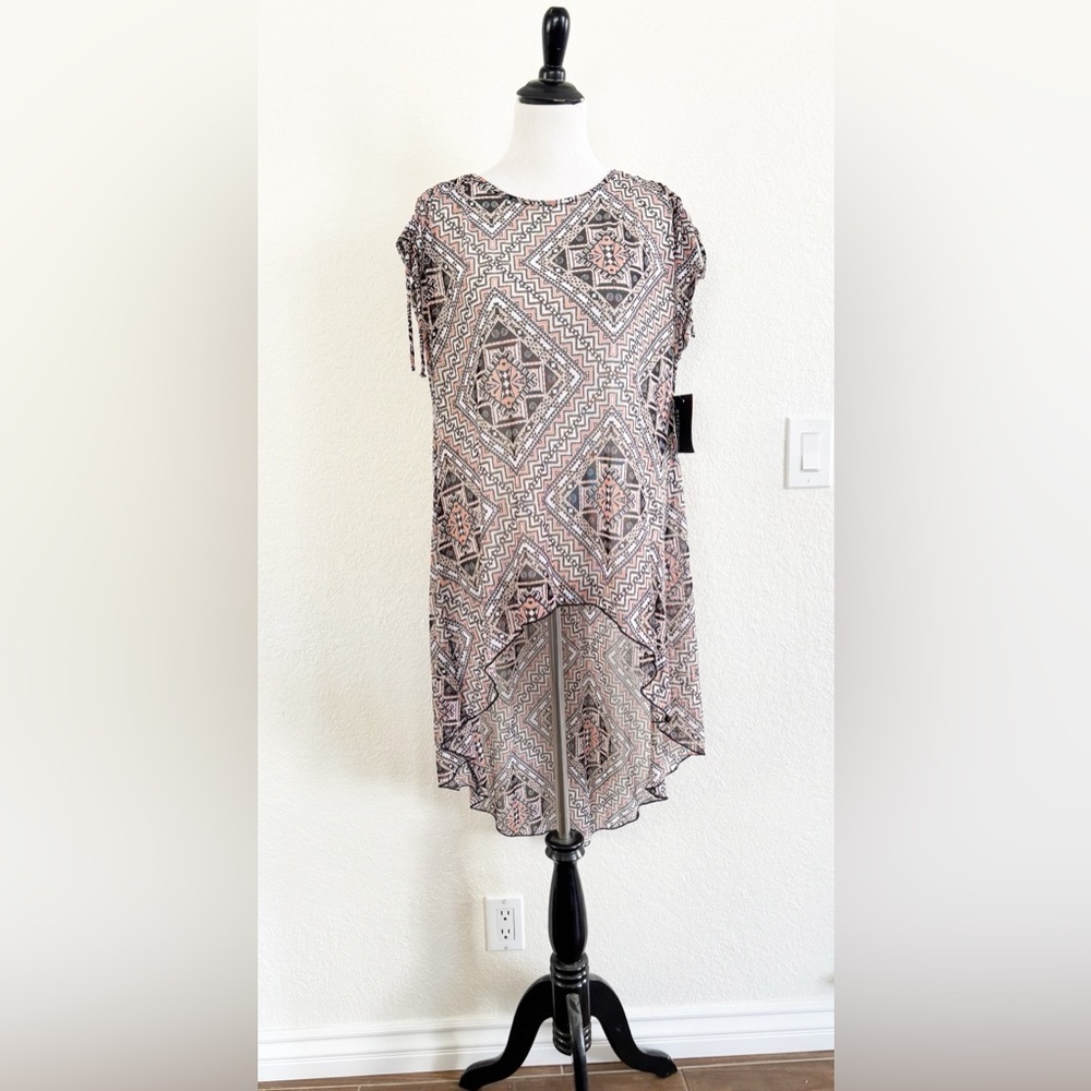 Chic Geometric Print Tunic Top‎